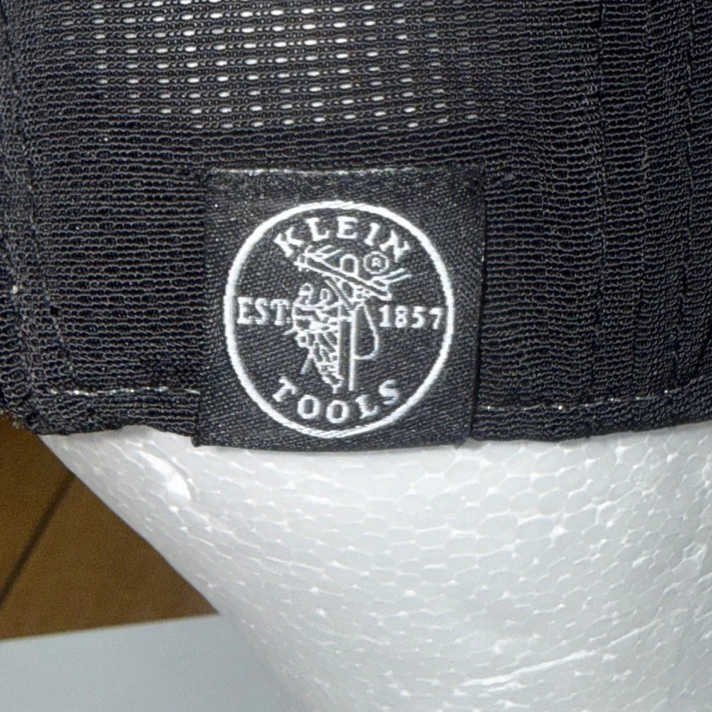 Klein Tools Mens Trucker Hat Grey Black Mesh Back Adjustable Baseball Cap Logo
